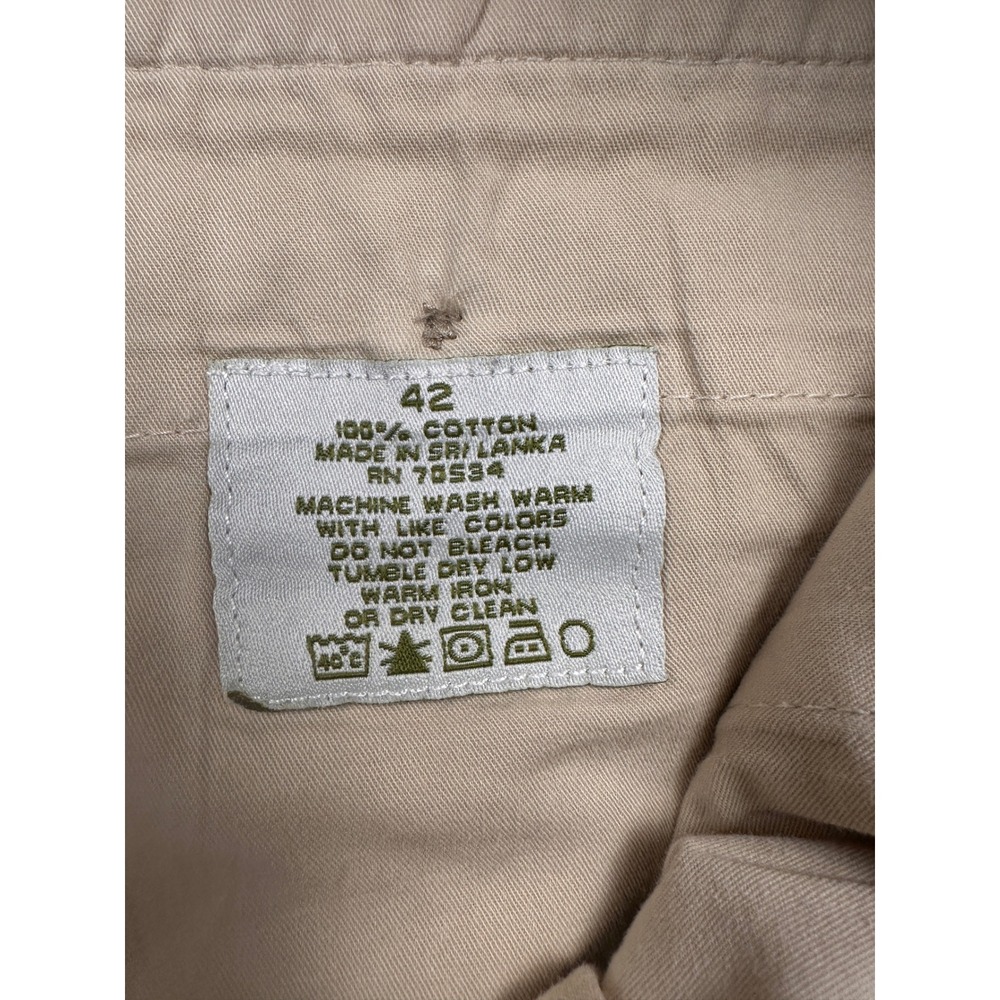 Orvis Mens Pleated Chino Pants Khaki Tan 100% Cotton Twill Size 42x29 - Picture 3 of 7